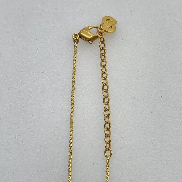 Auth Christian Dior Logo Gold Planting Necklace V120012 - Picture 8 of 9